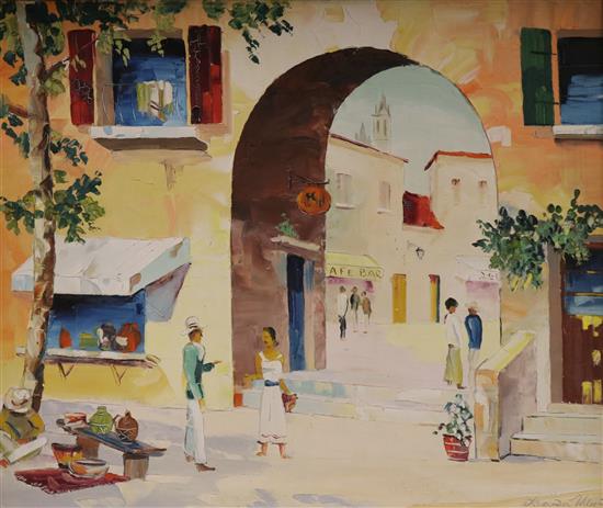 Alexander Wilson, oil on canvas, Mediterranean street scene, signed, 50 x 60cm